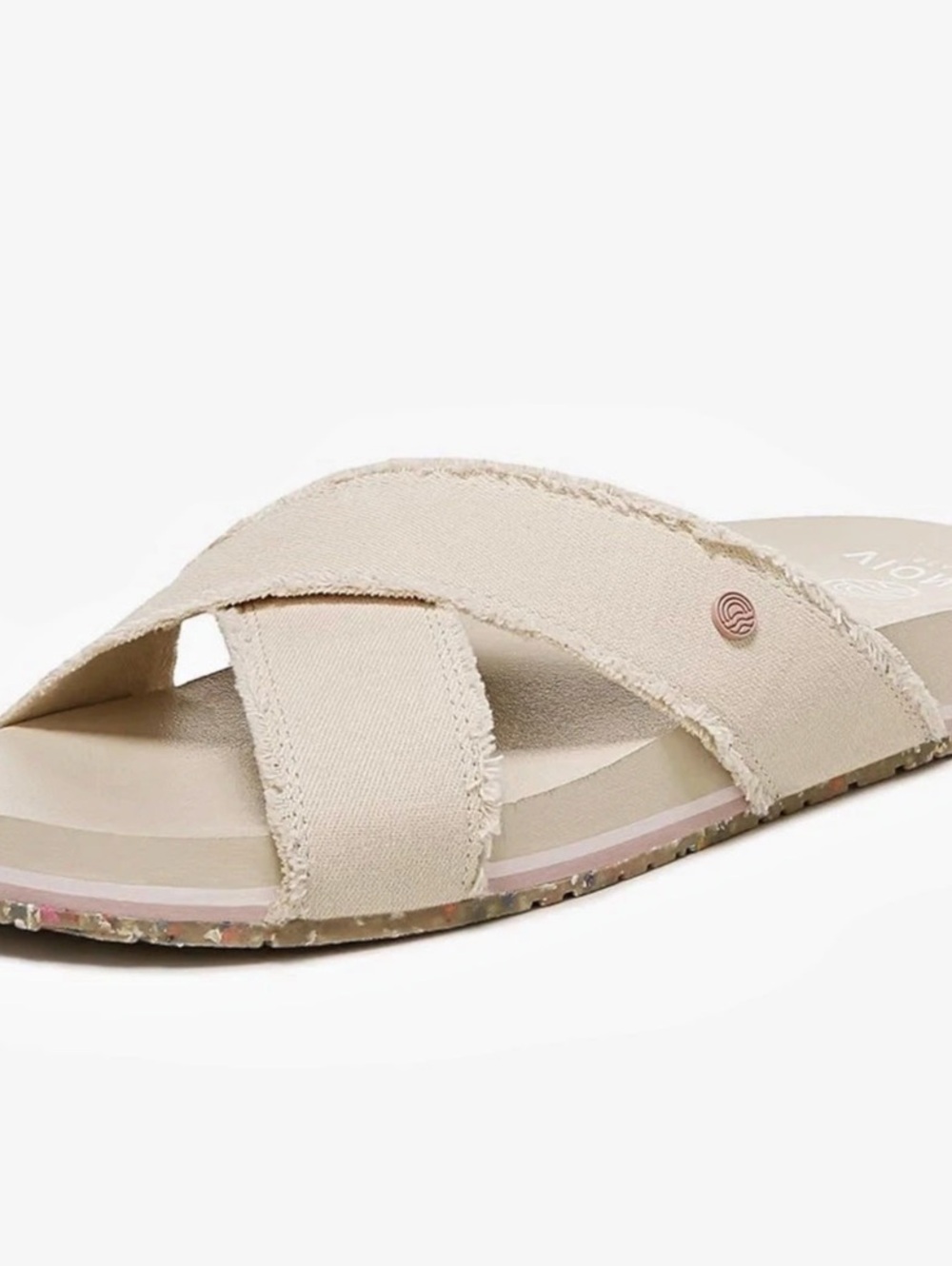 Vionic Beach Panama Canvas Sandals Slides Beige50 US 8 NWT